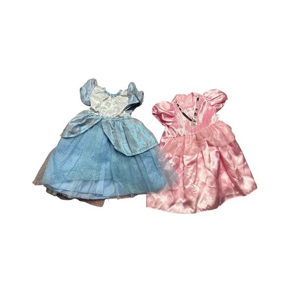 Set 2 My Disney Girl Doll Dresses Cinderella & Aurora Style Blue/Pink 18” - Picture 1 of 7